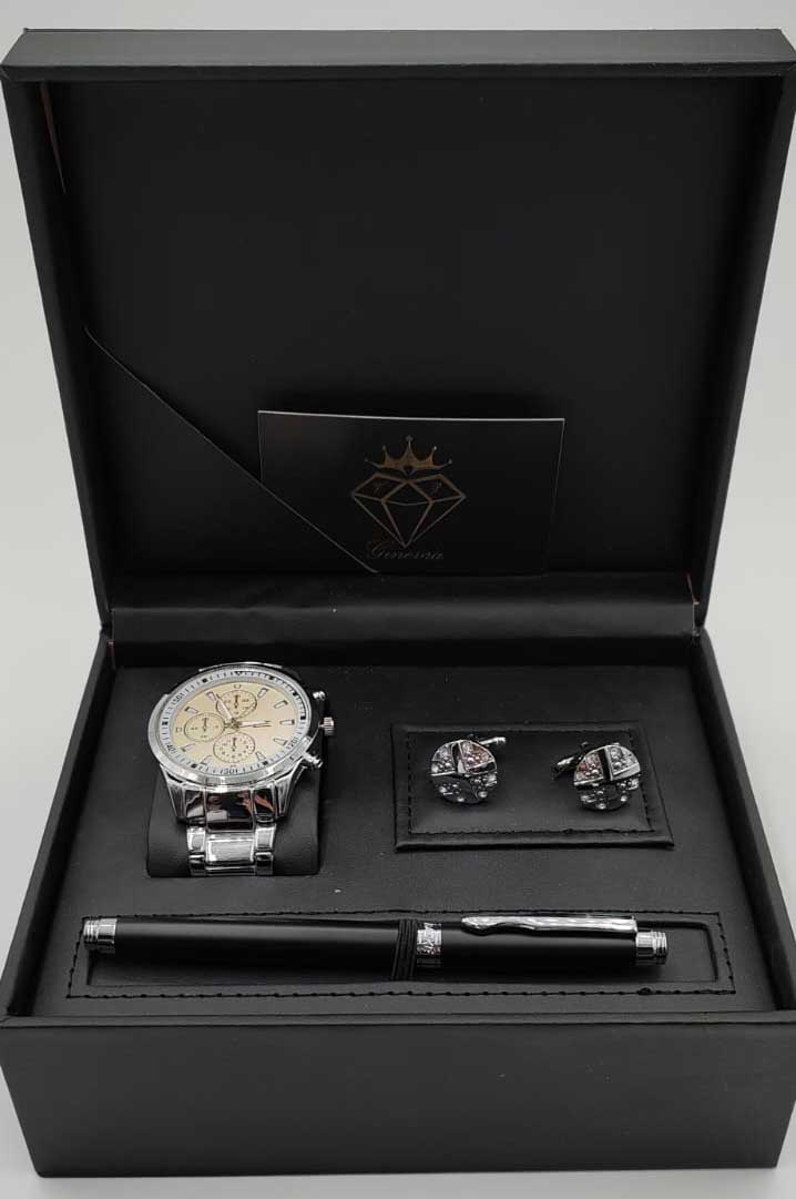 Orologio Uomo Con Penna e Gemelli